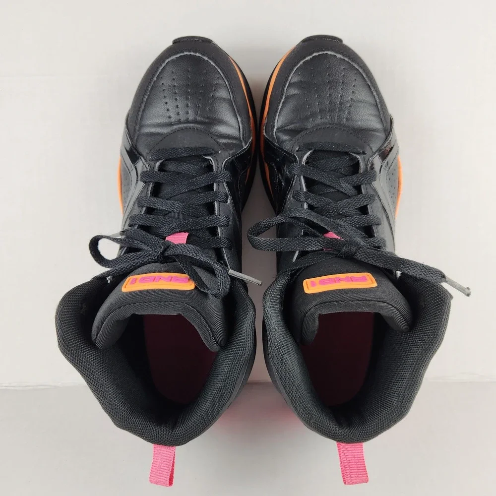 AND1 Womens Basketball Shoes Black Pink‎ Orange High Top Sz 9 WMA144GX004